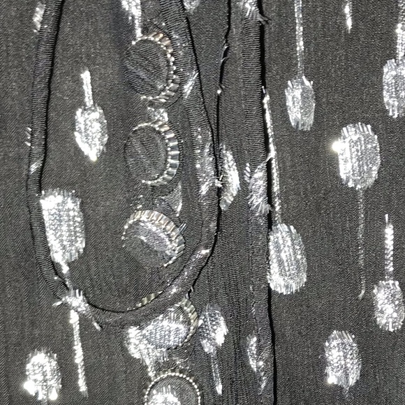 The Kooples Black Silver Smart Shirt with Puffed Sleeves and Polka Dot - Picture 8 of 12